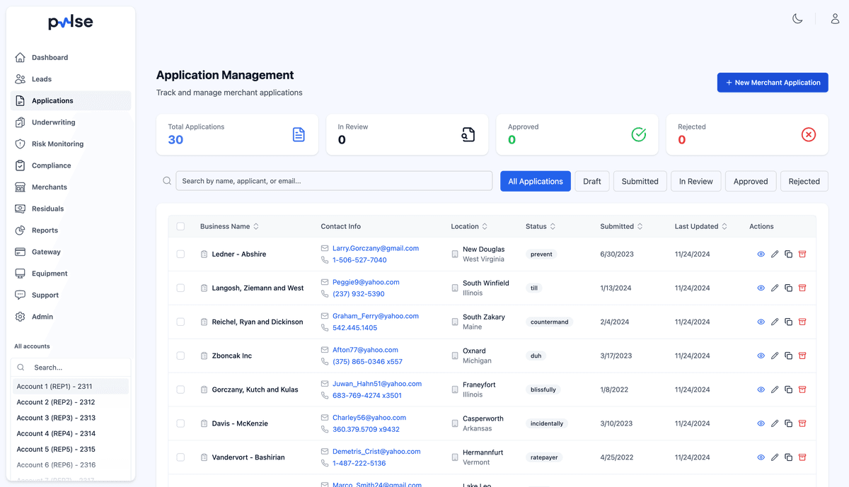 Fraud signal detail view for a merchant application